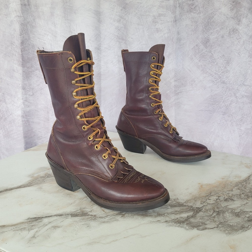 ACME Size 7 D Packer Western Lacer Men's